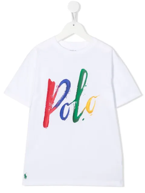 POLO RALPH LAUREN KIDS تيشيرت قطن بطبعة شعار الماركة