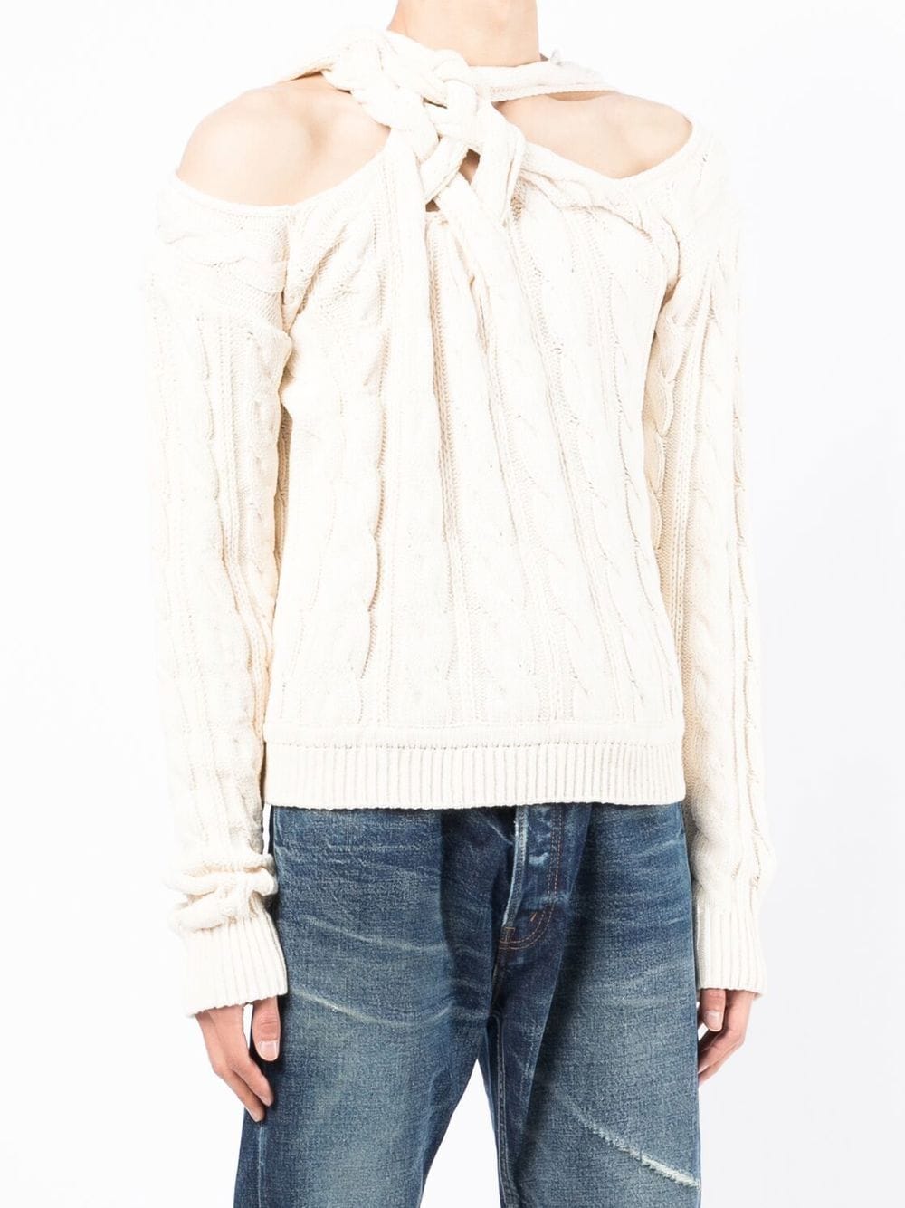 Y/Project Asymmetric cable-knit Jumper - Farfetch