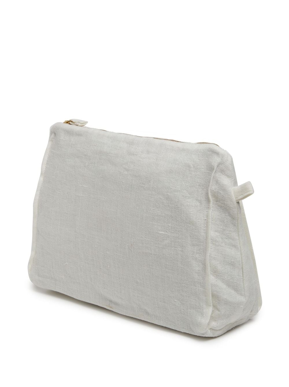 Shop Once Milano Zip-up Linen Wash Bag In White