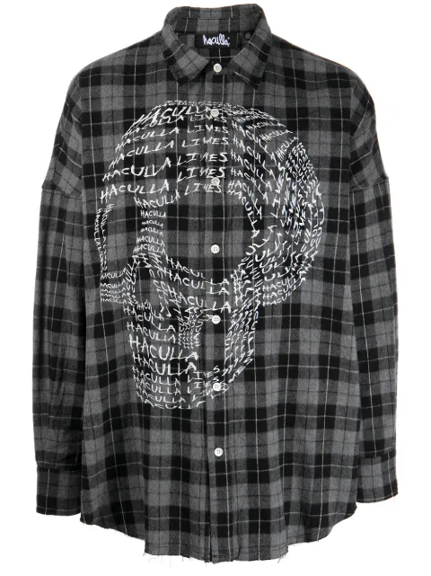 Haculla slogan-print skull shirt