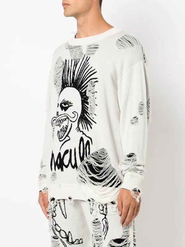 Haculla ダメージプルオーバーセーター Haculla ダメージ セーター | ブラック | FARFETCH JP