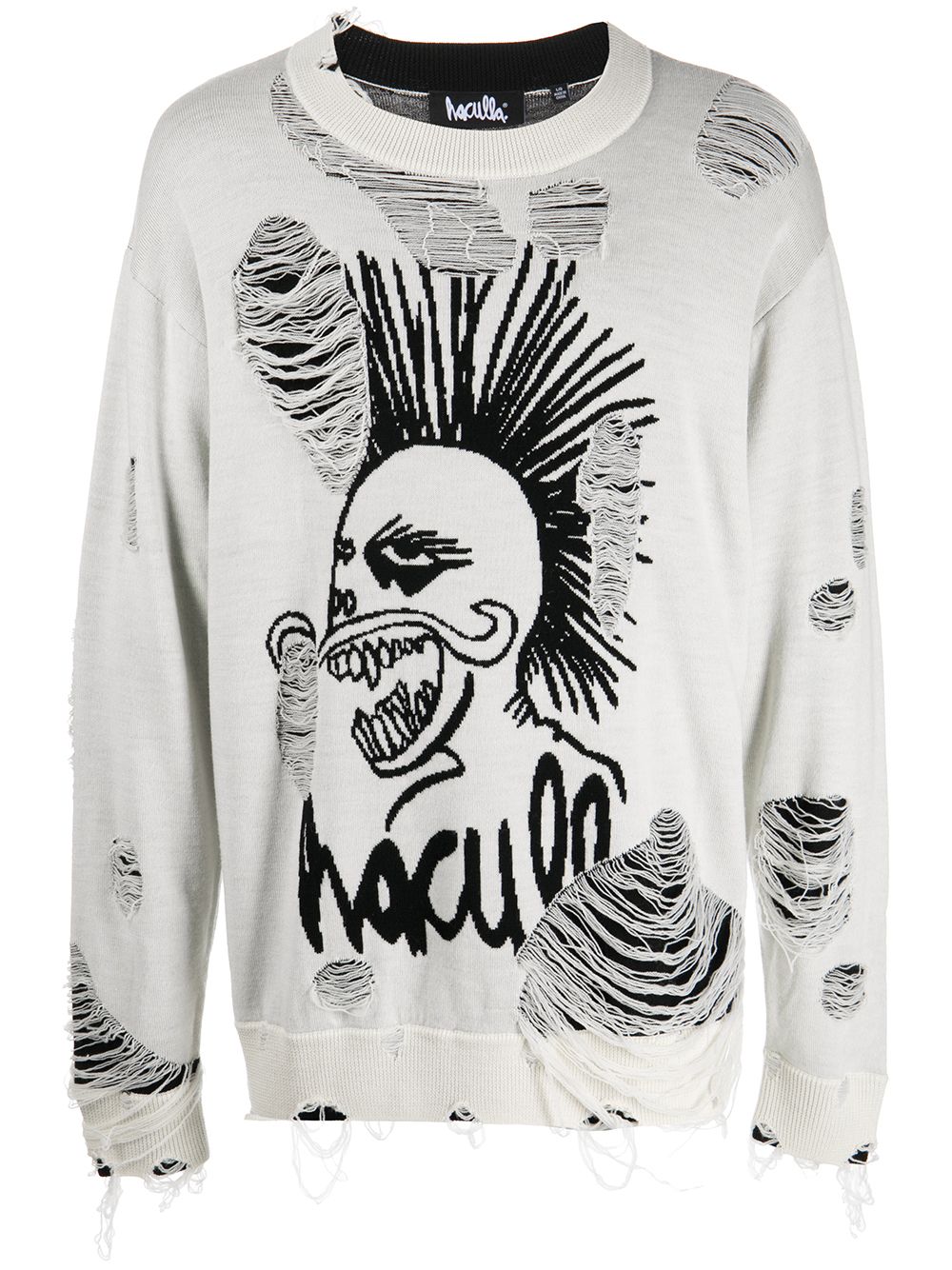 Haculla logo-knit distressed jumper - Black