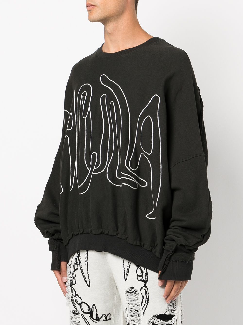 Shop Haculla Embroidered-logo Oversized Sweatshirt In Black
