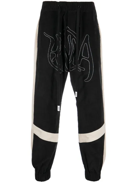 Haculla embroidered-logo drop-crotch trousers