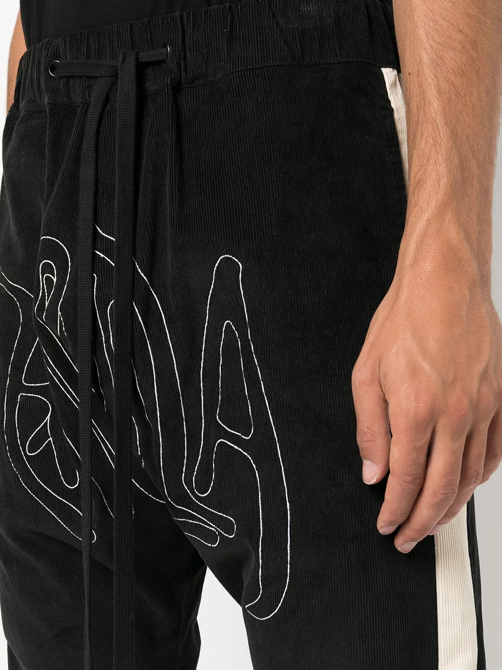 Affordable Marni embroidered-logo drop-crotch trousers Men