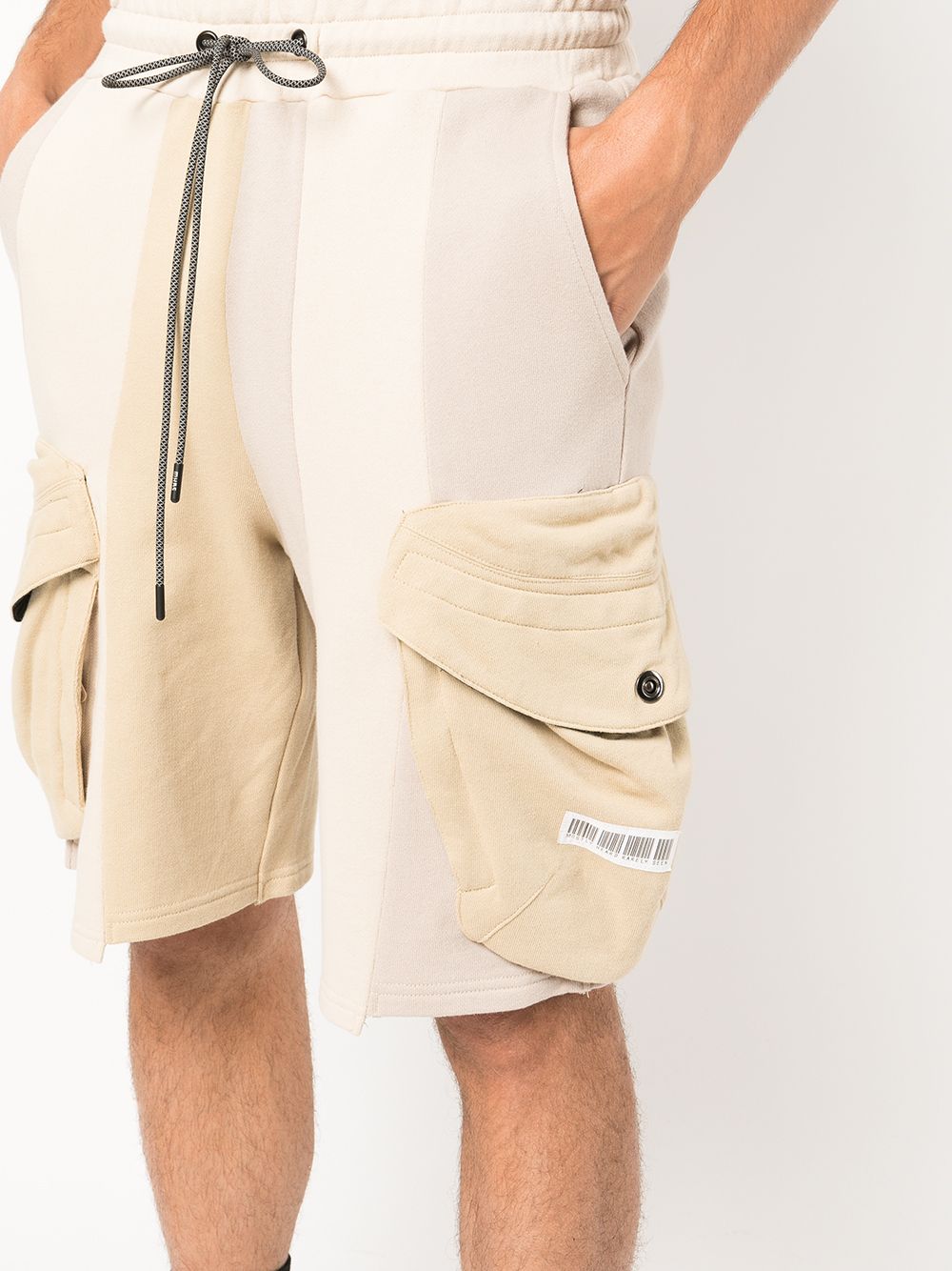 Shop Mostly Heard Rarely Seen Patchwork Cargo Shorts In Brown