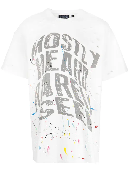 T-shirt imprimé à effet taches de peinture - Mostly Heard Rarely Seen - Modalova