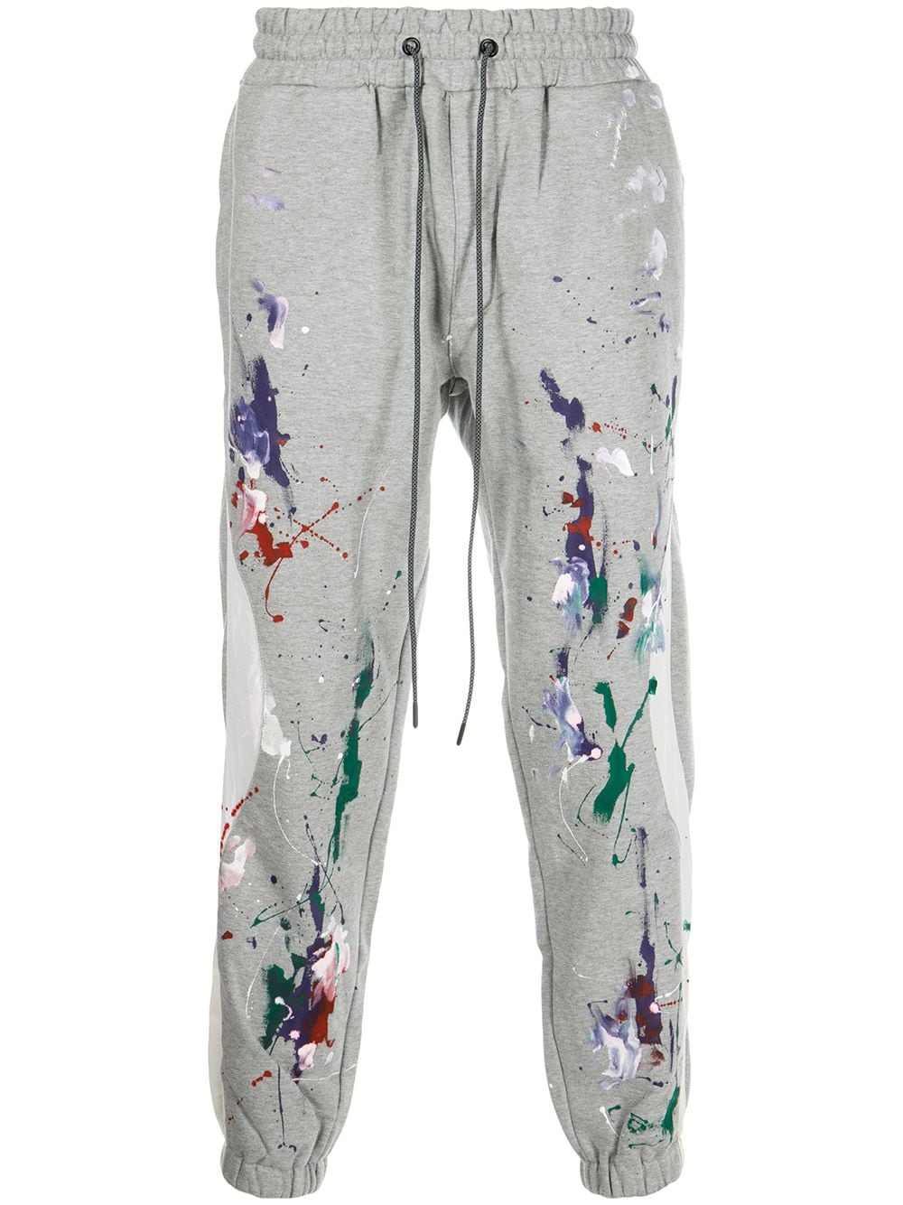 paint-splattered tapered joggers
