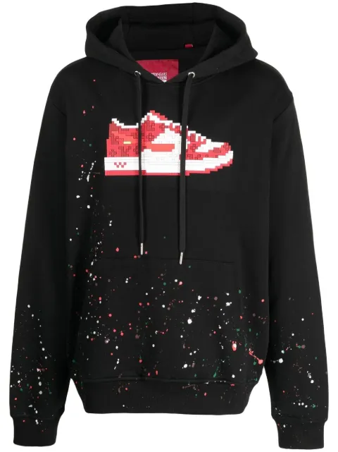 Mostly Heard Rarely Seen 8-Bit hoodie con estampado gráfico y motivo de salpicaduras de pintura