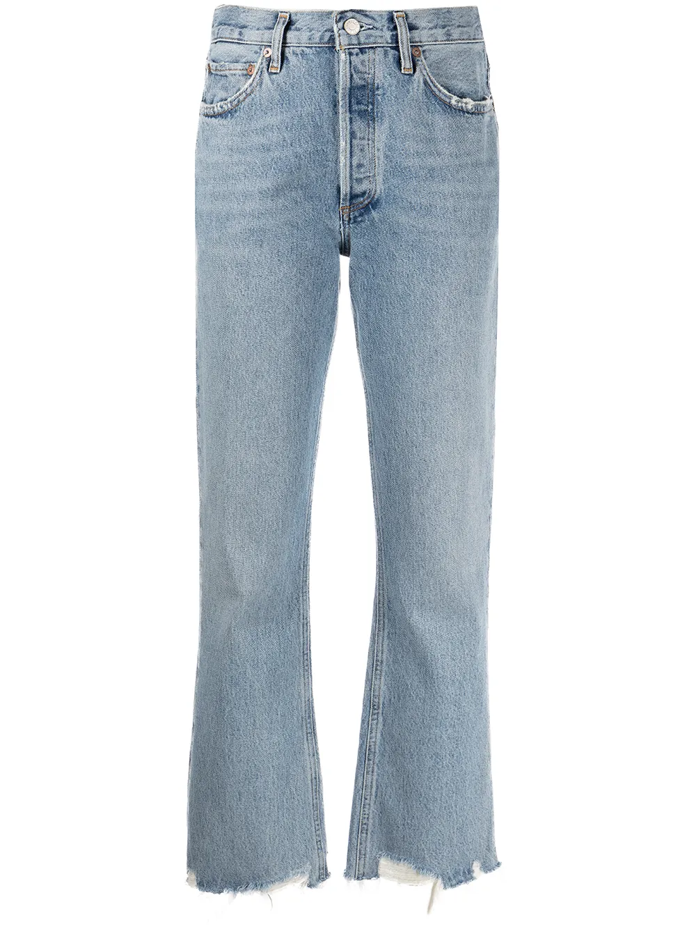 

AGOLDE raw-edge straight-leg jeans - Blue