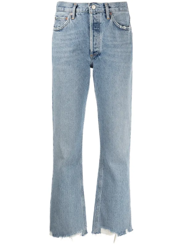 AGOLDE raw-edge straight-leg Jeans 