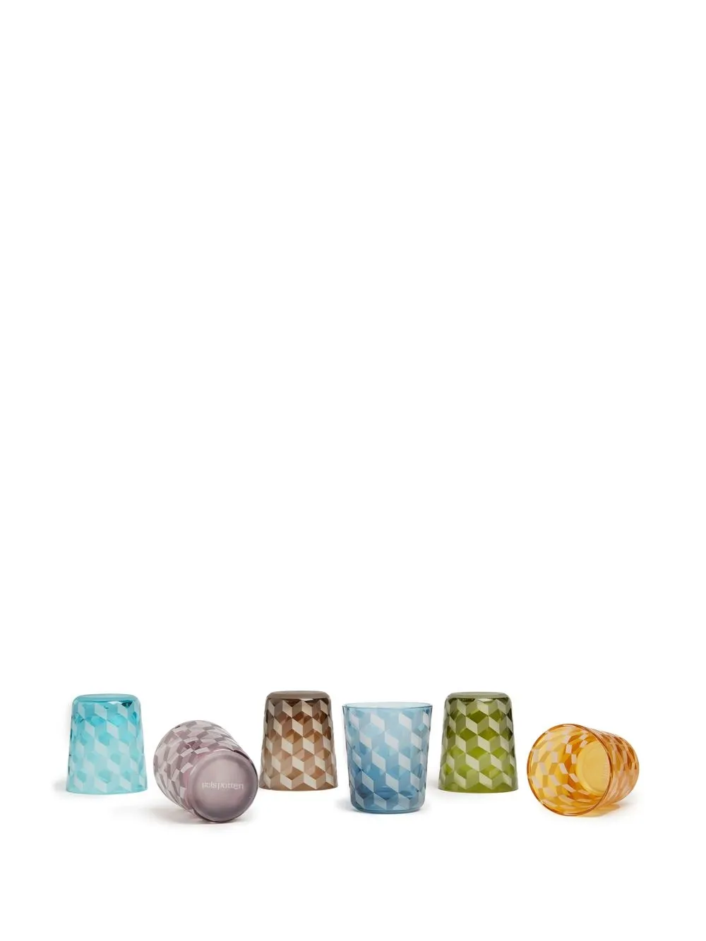  Polspotten Set Aus Sechs Blocks Trinkgläsern   Blau 