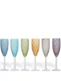 POLSPOTTEN Blocks champagne glasses (set of six) - Blue