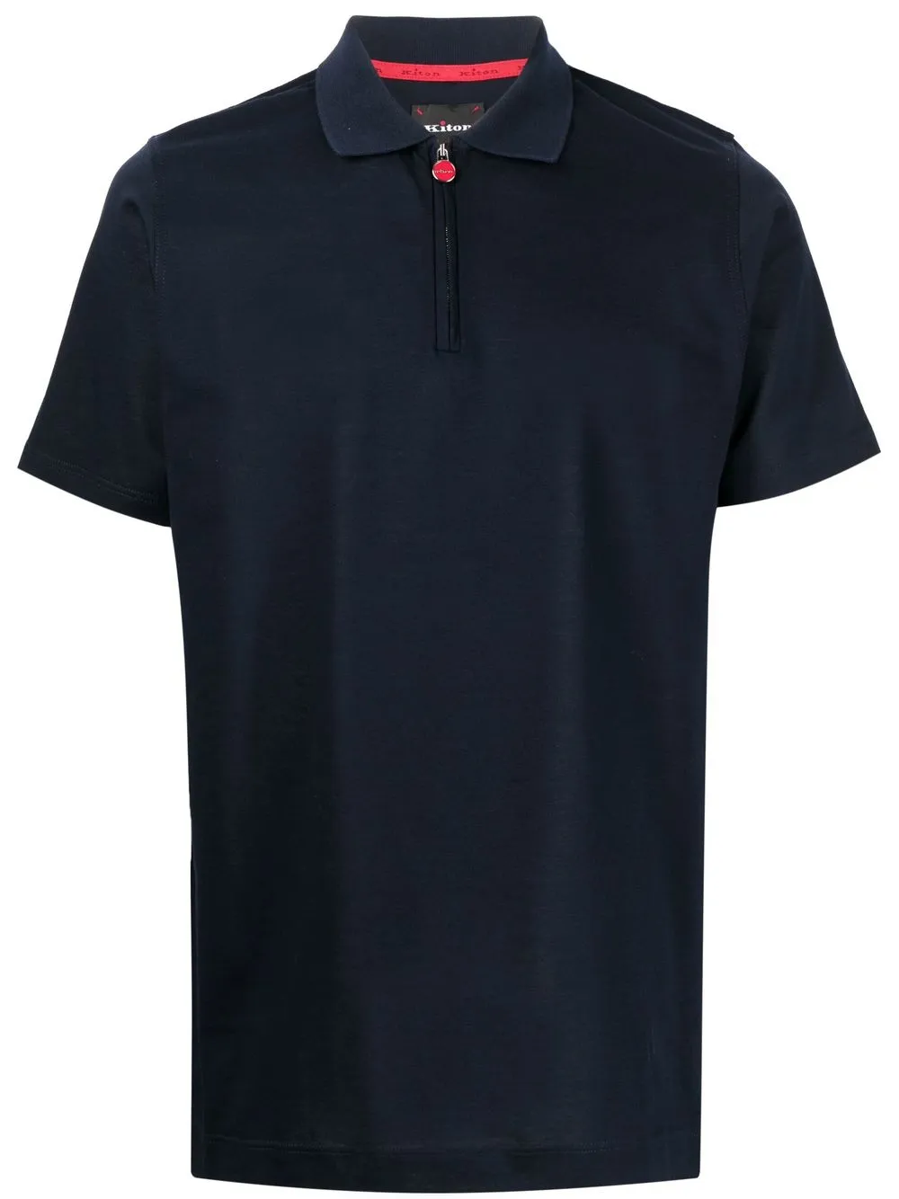 

Kiton playera tipo polo con medio cierre - Azul