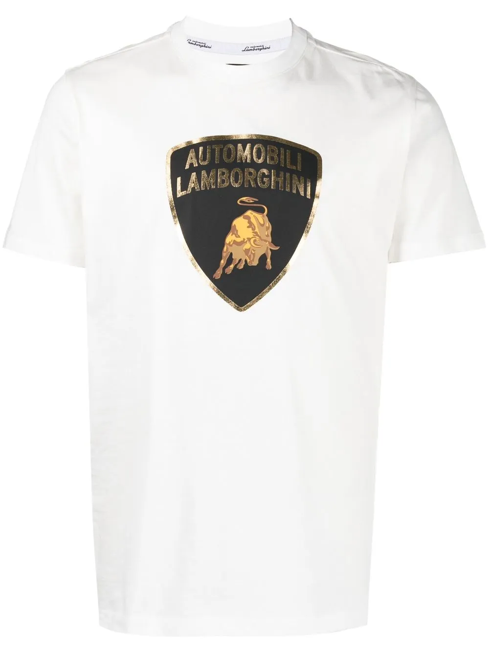 

Automobili Lamborghini playera con logo estampado - Blanco
