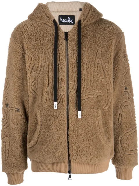 Haculla faux-shearling zip-up hoodie