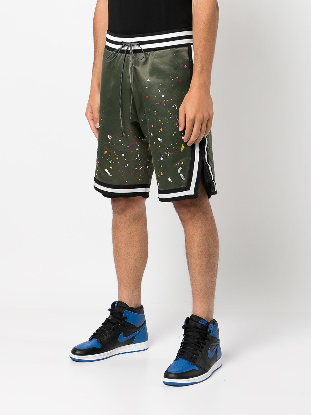 Shop Mostly Heard Rarely Seen Paint-splattered Basketball Shorts In Green