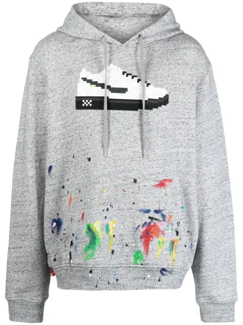 Mostly Heard Rarely Seen 8-Bit hoodie con estampado gráfico y motivo de salpicaduras de pintura
