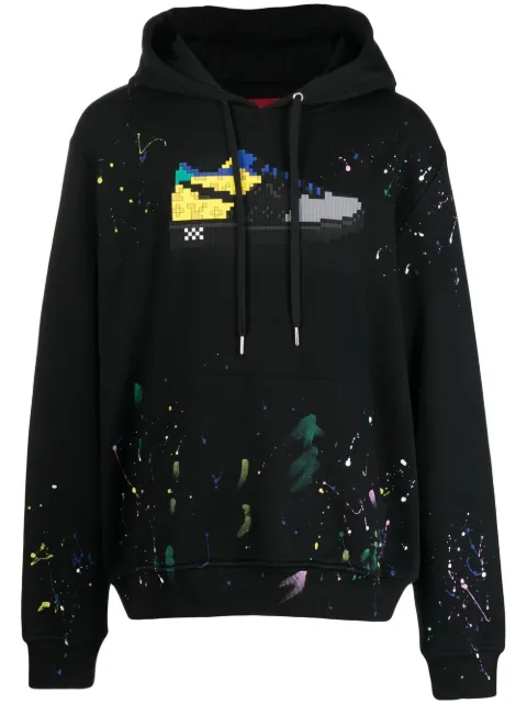 Mostly Heard Rarely Seen 8-Bit hoodie con estampado gráfico y motivo de salpicaduras de pintura