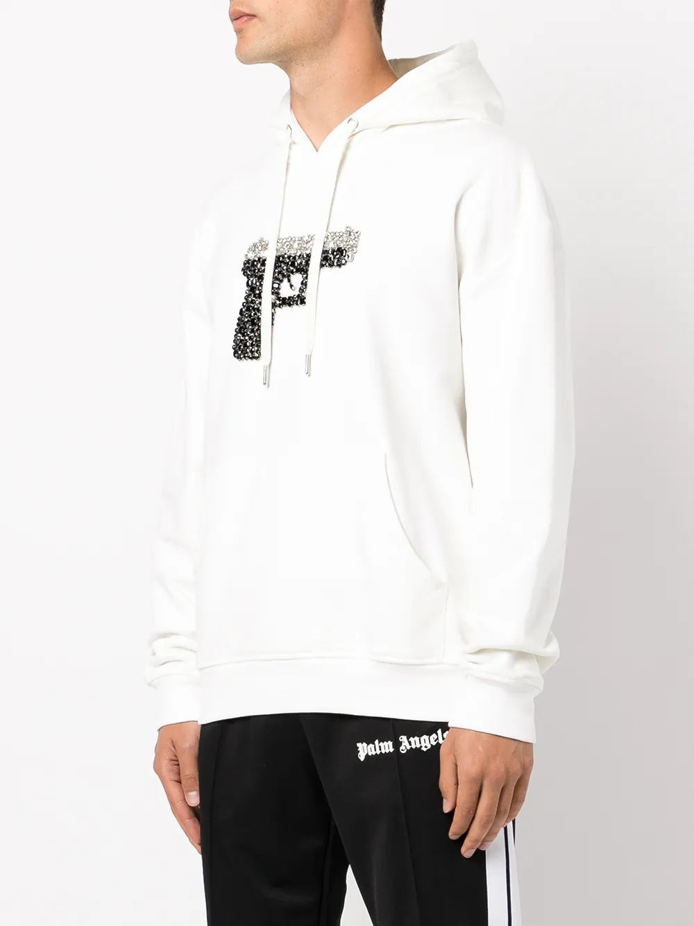  God's Masterful Children Triggered Hoodie Mit Kristallen   Weiß 