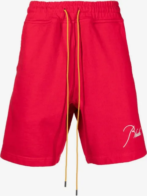 RHUDE logo-embroidered track shorts
