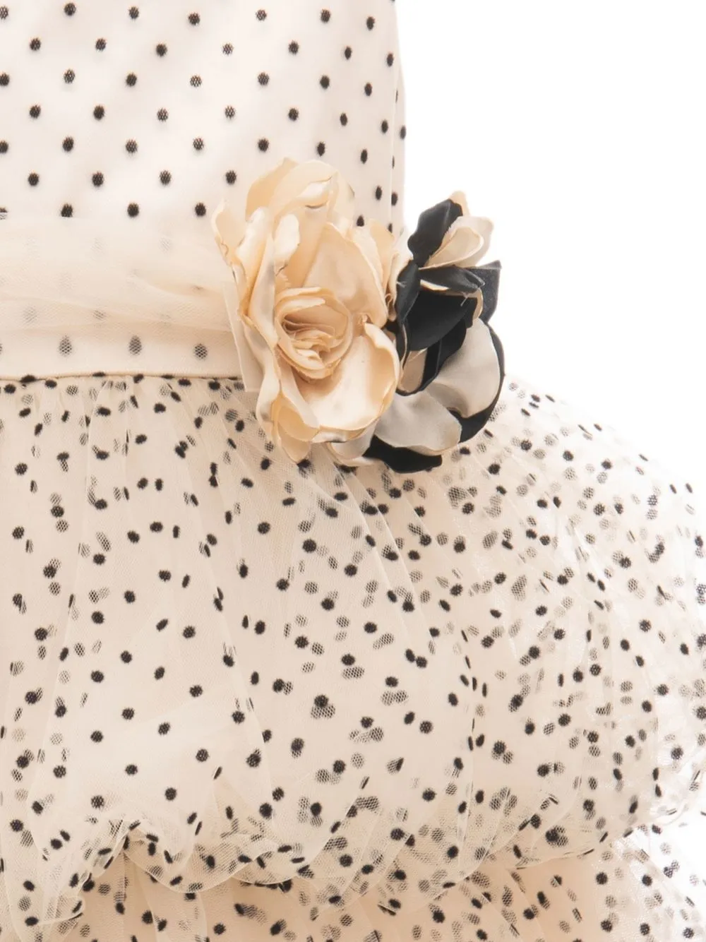 Tulleen Jurk met stippen Beige