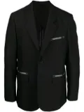 Mastermind World logo-patch single-breasted blazer - Black