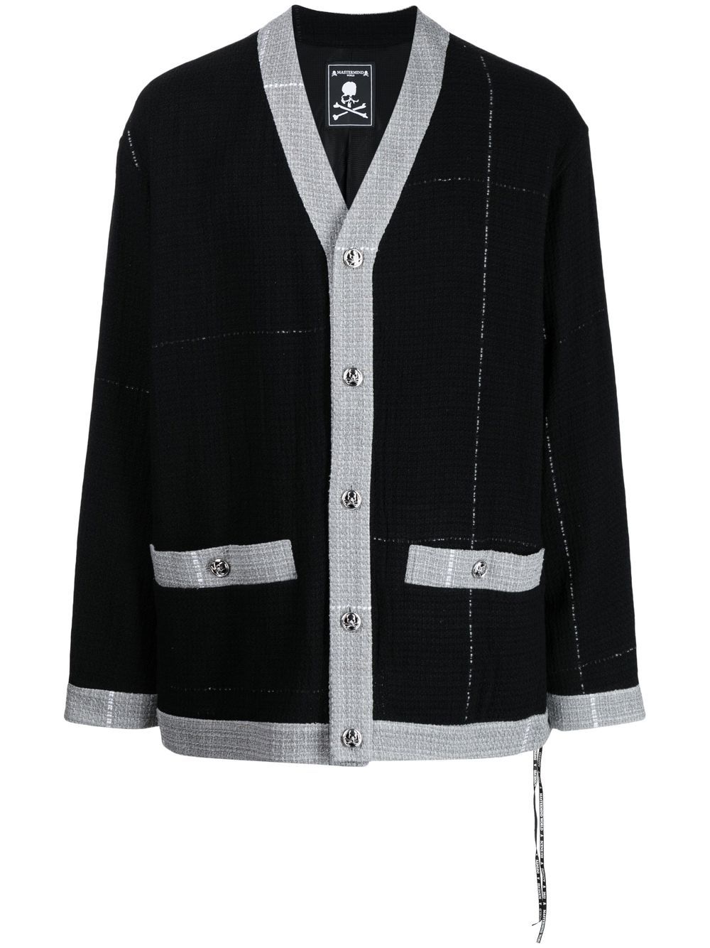 Mastermind World embroidered-logo cardigan - Black