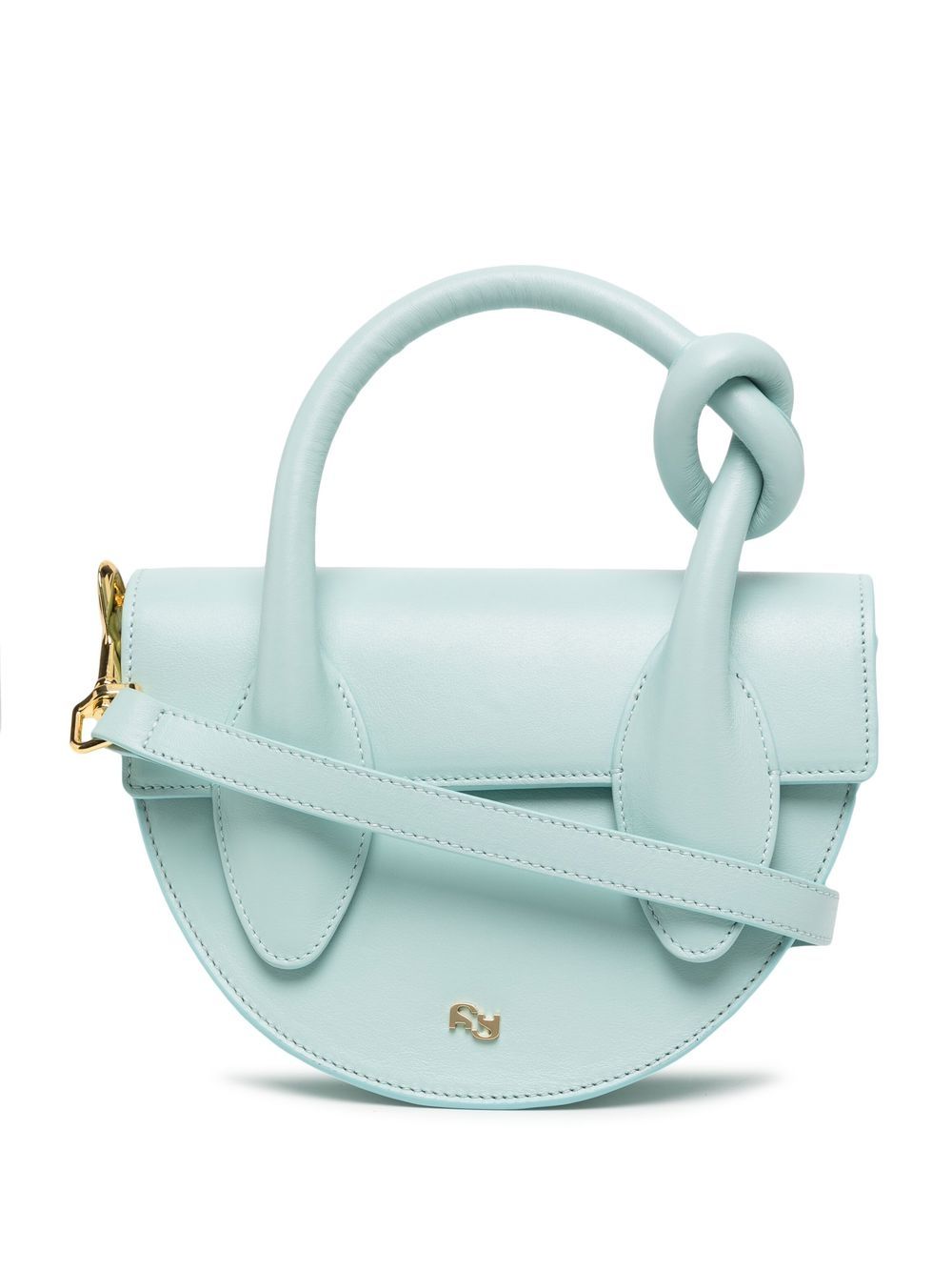 Yuzefi Pretzel Curved Crossbody Tote Bag In Blau | ModeSens