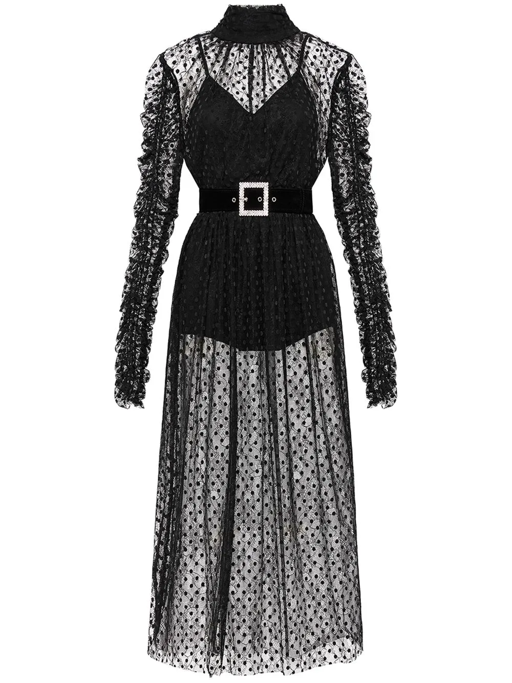 

Rebecca Vallance vestido midi Night Talk - Negro