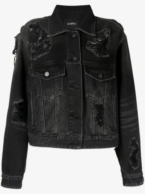 Goen.J Giacca denim con effetto vissuto