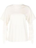 Goen.J lace-sleeve crew neck T-shirt - White