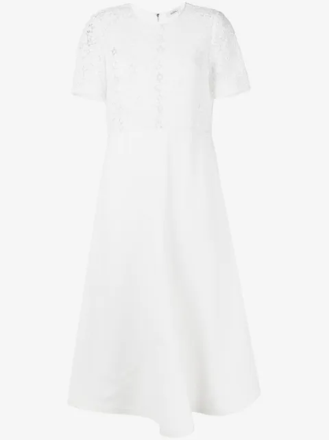 Goen.J macramé-panel midi dress