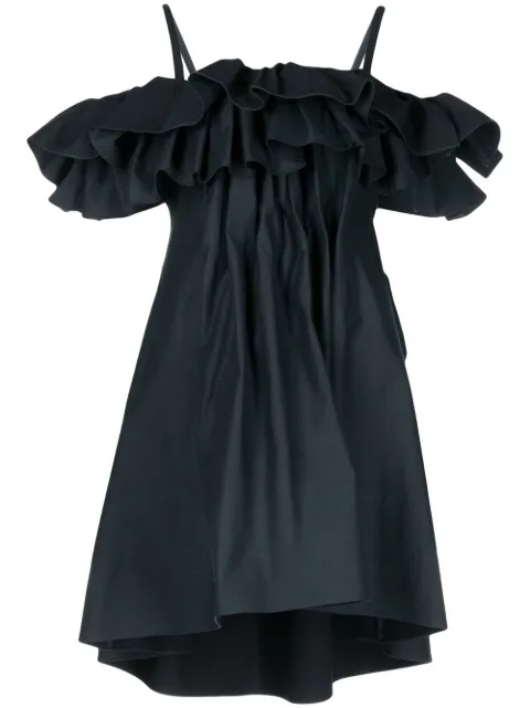 Goen.J cold-shoulder ruffled dress