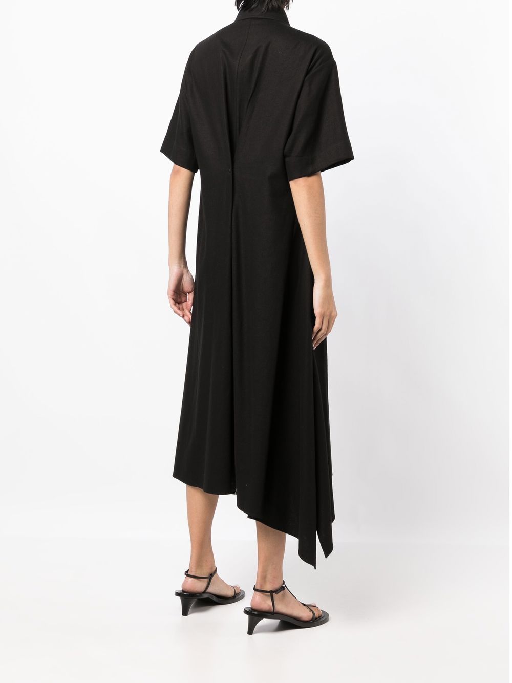 Shop Goen J Asymmetric-hem Shirt Dress In Black