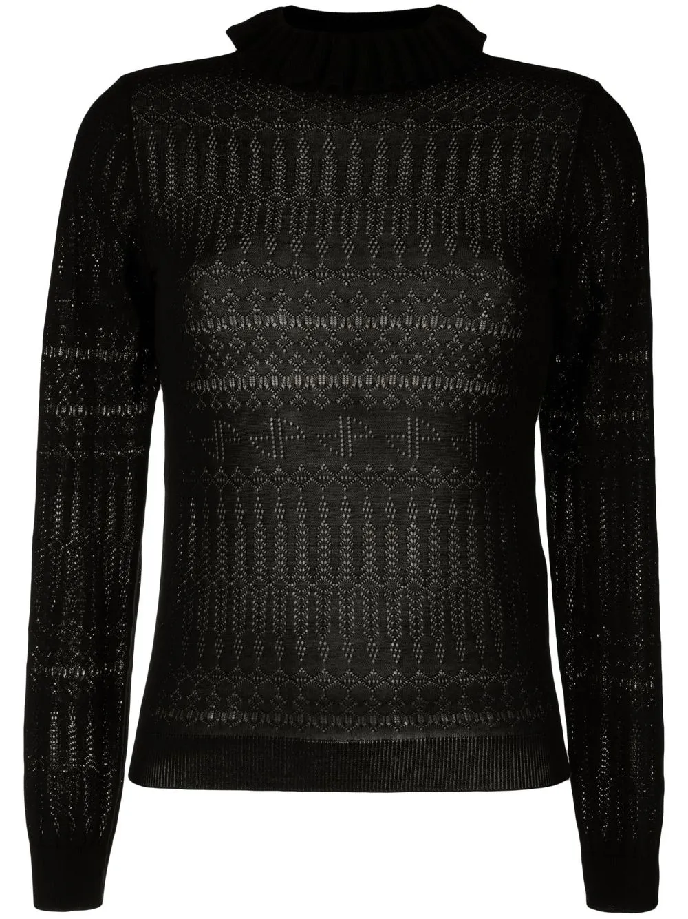 

Patou high neck ribbed jumper - Black