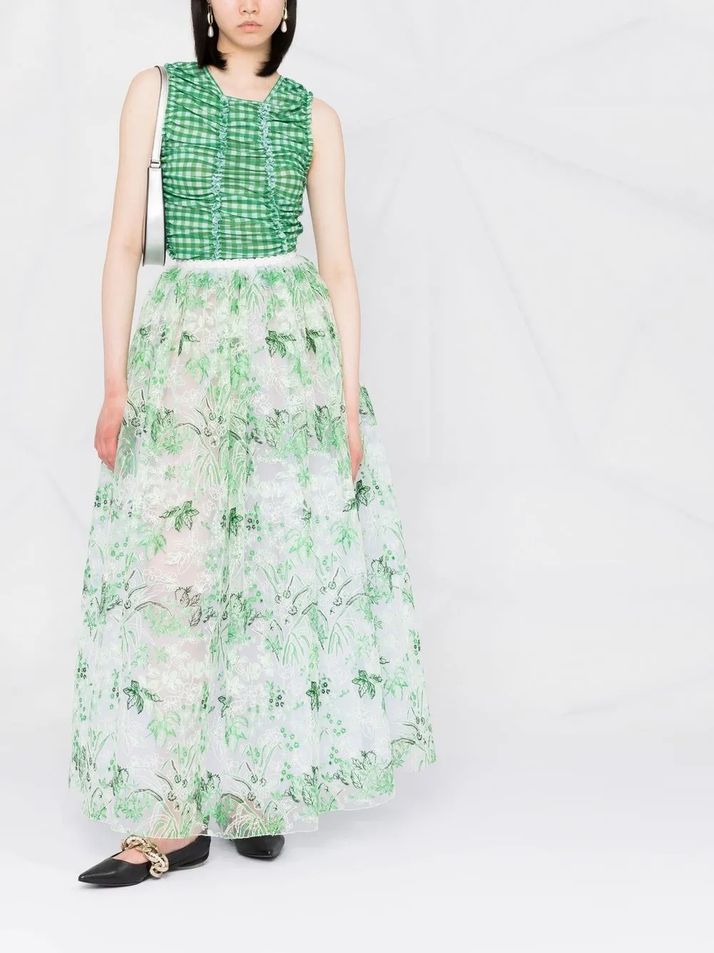 Giambattista Valli Rok met borduurwerk - Groen