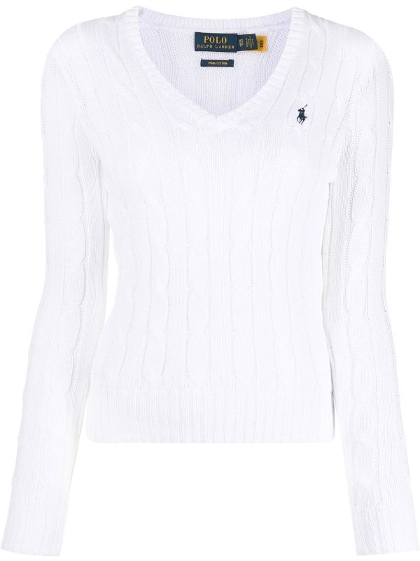 ralph lauren white knit jumper