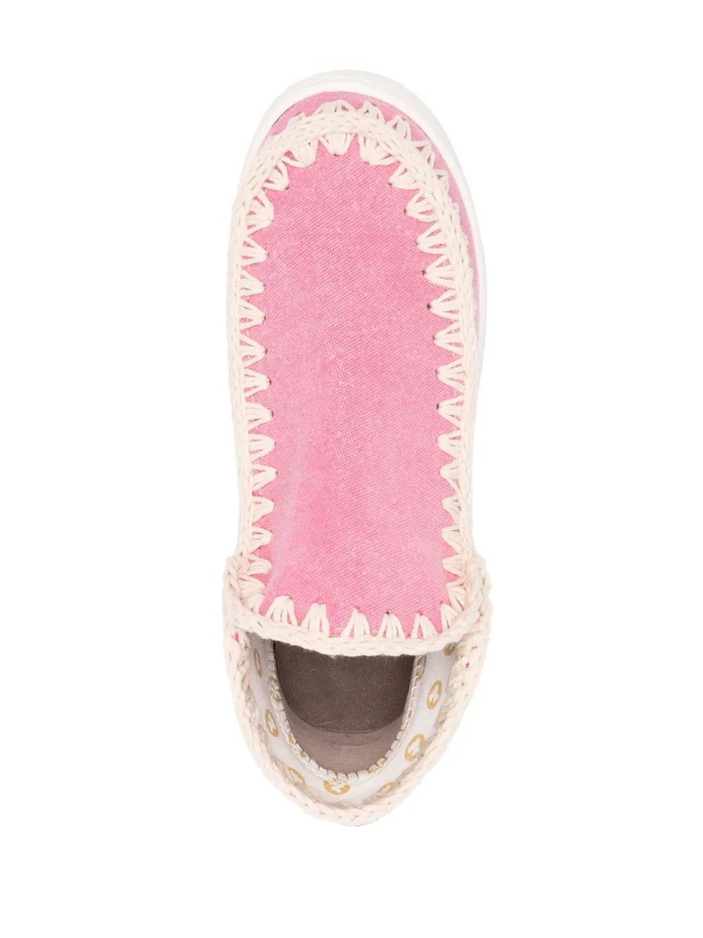Mou Eskimo contrast-stitching ankle boots Pink
