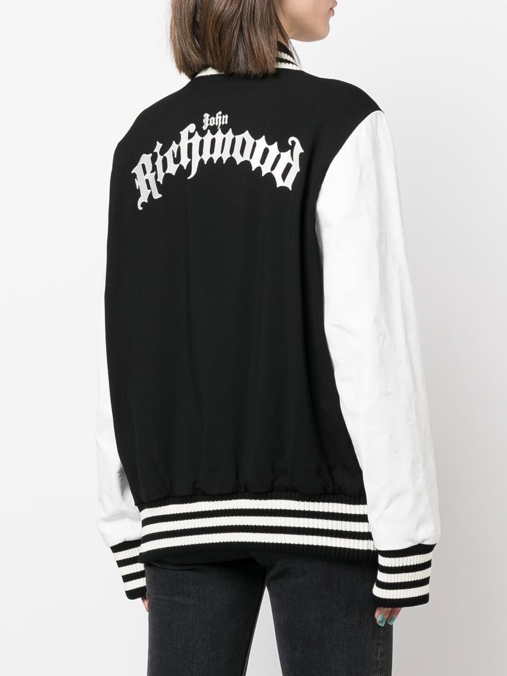 John Richmond embossed-monogram Cotton Bomber Jacket - Farfetch