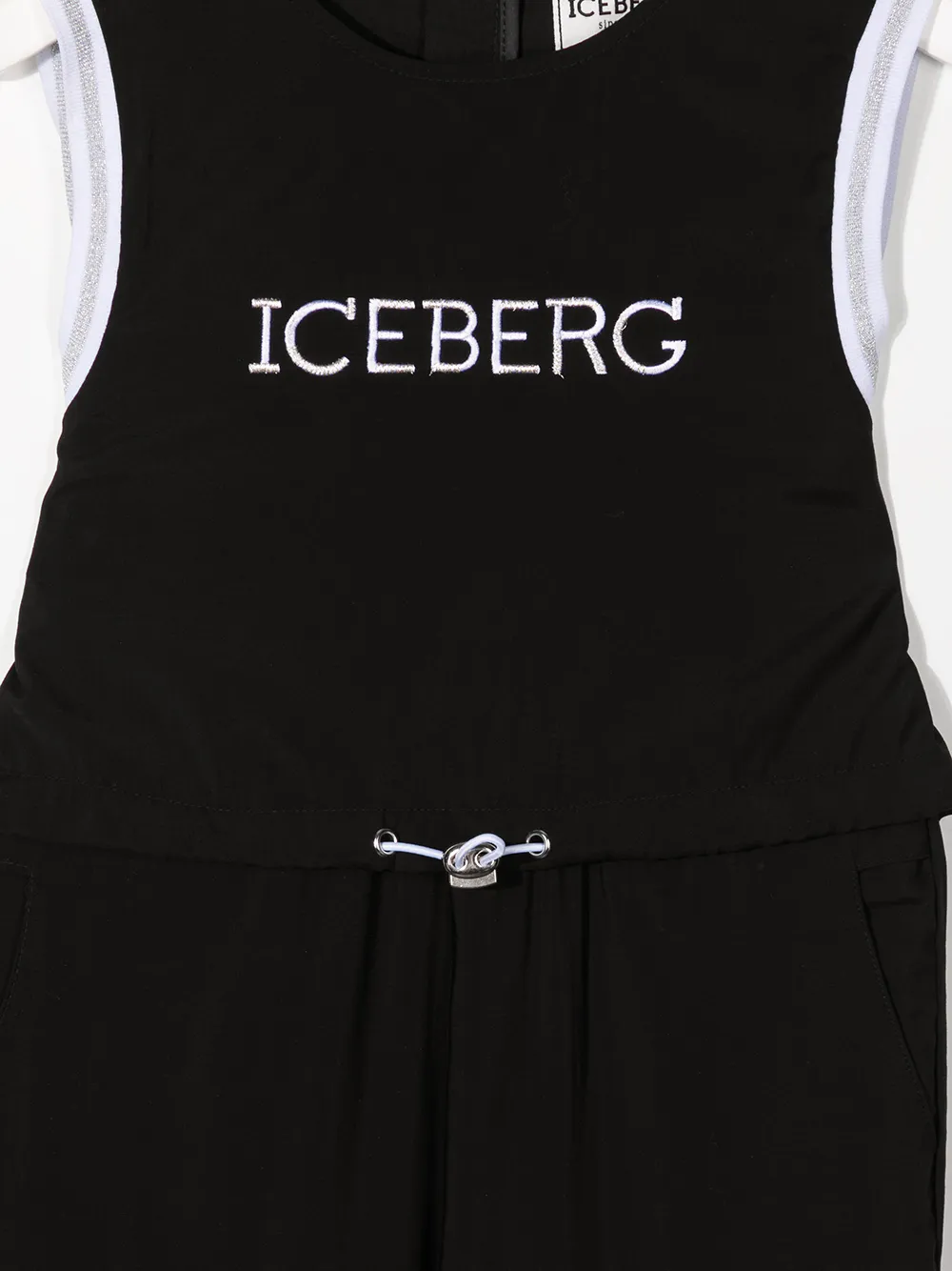 iceberg kids embroidered-logo jumpsuit - black