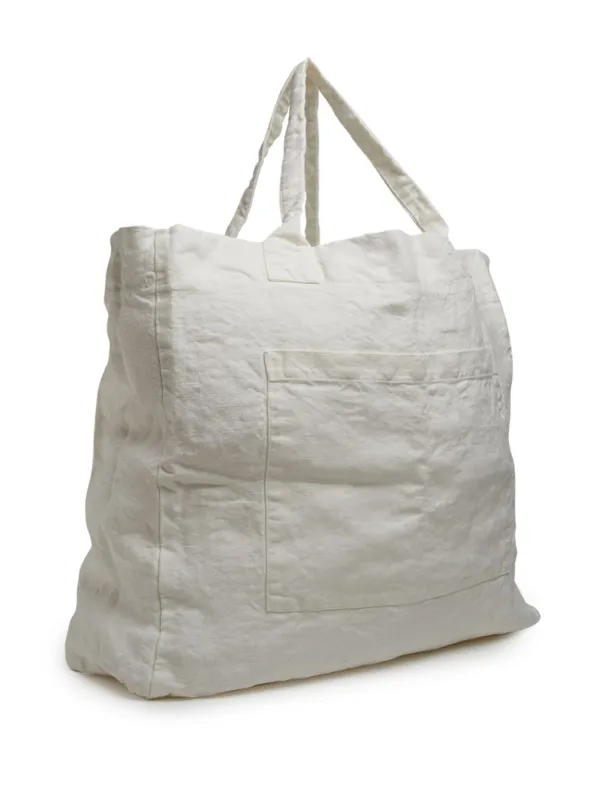 Once Milano Weekend Linen Tote Bag White FARFETCH IE
