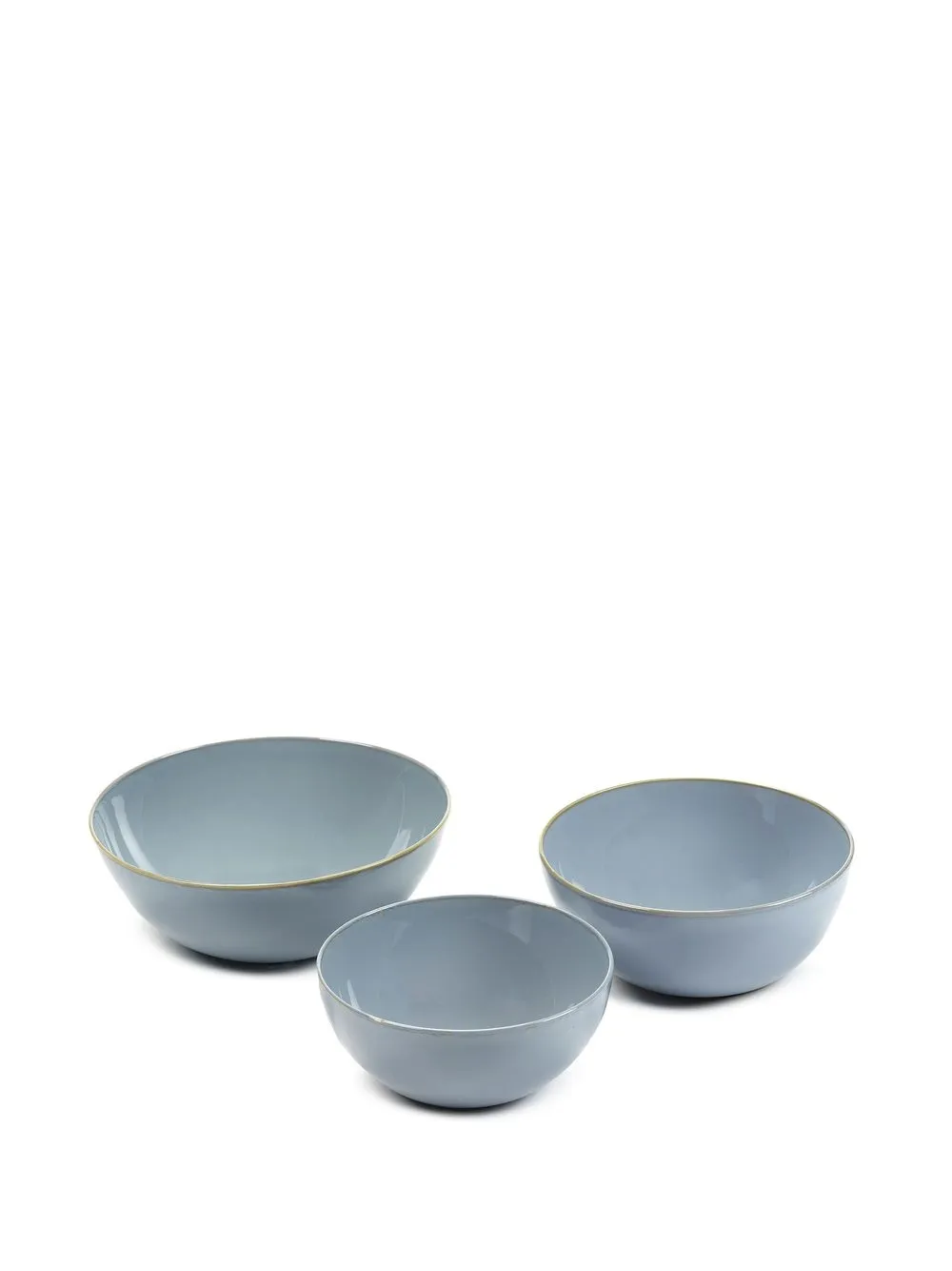 Serax Anita Le Grelle Terres De Rêves Apero Stoneware Bowls Set Of Three In Blue