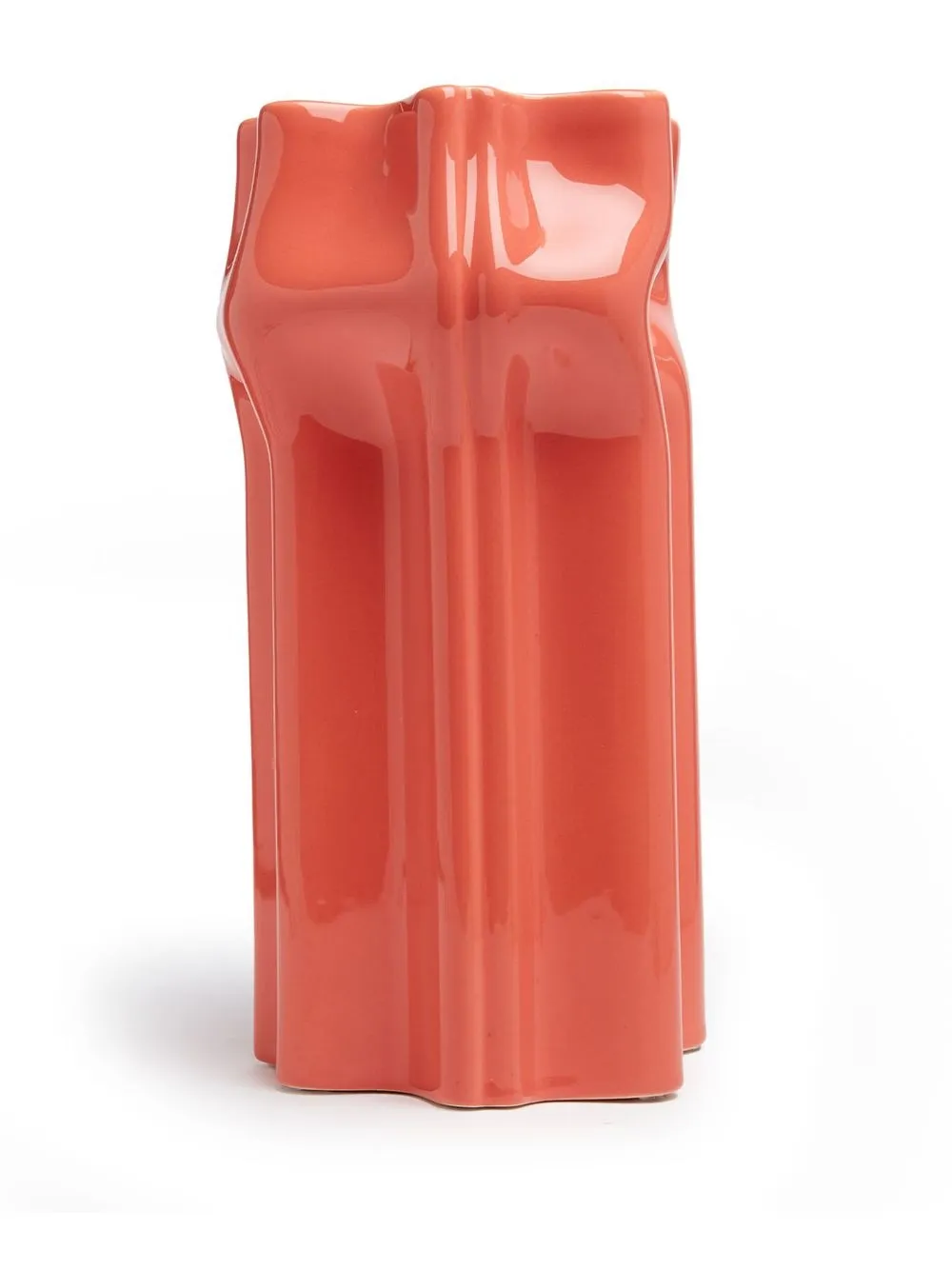 Shop Nuove Forme Extruded Shape Vase In Red