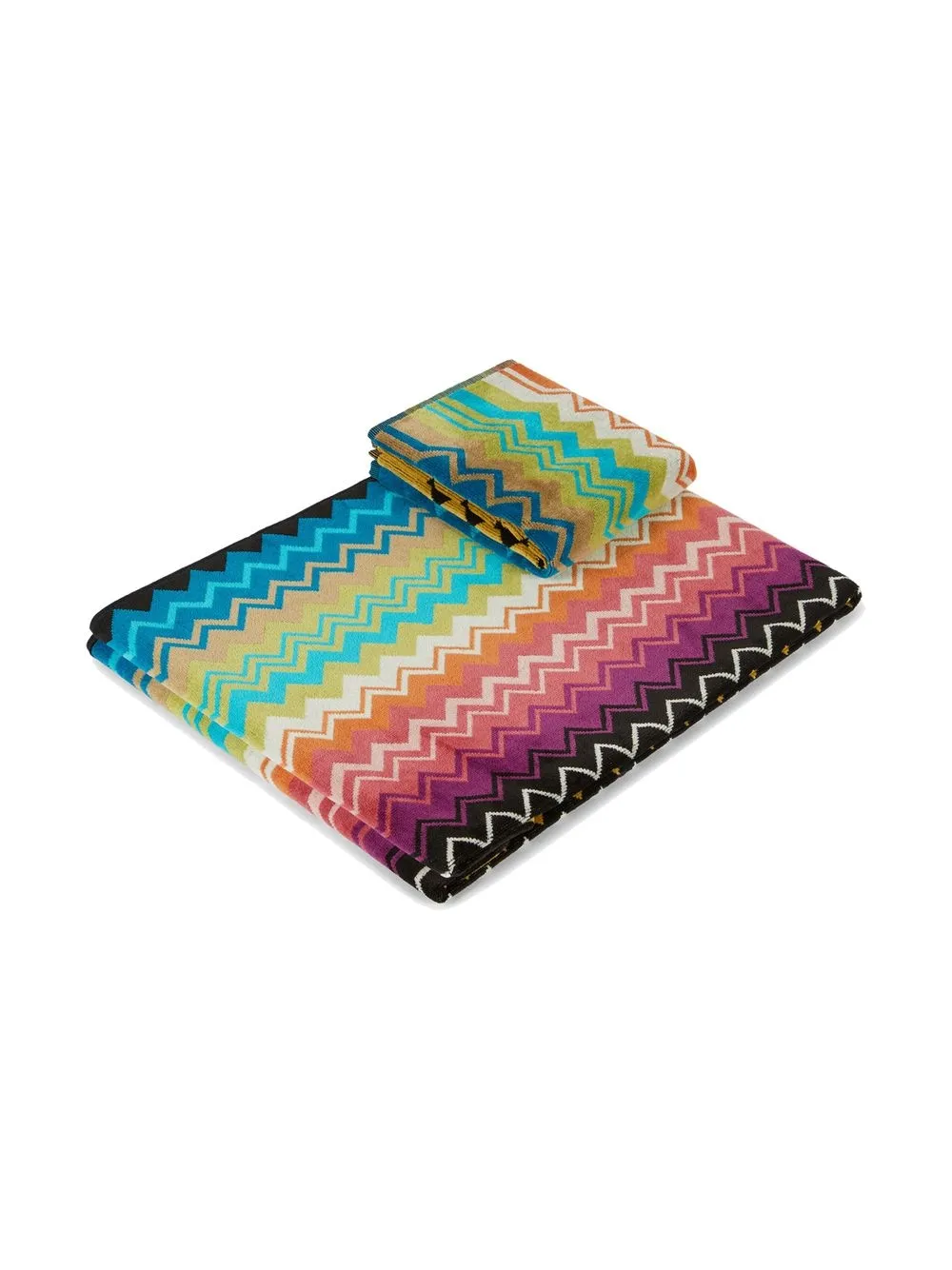 Shop Missoni Giacomo Two-piece Towel Set In Mehrfarbig