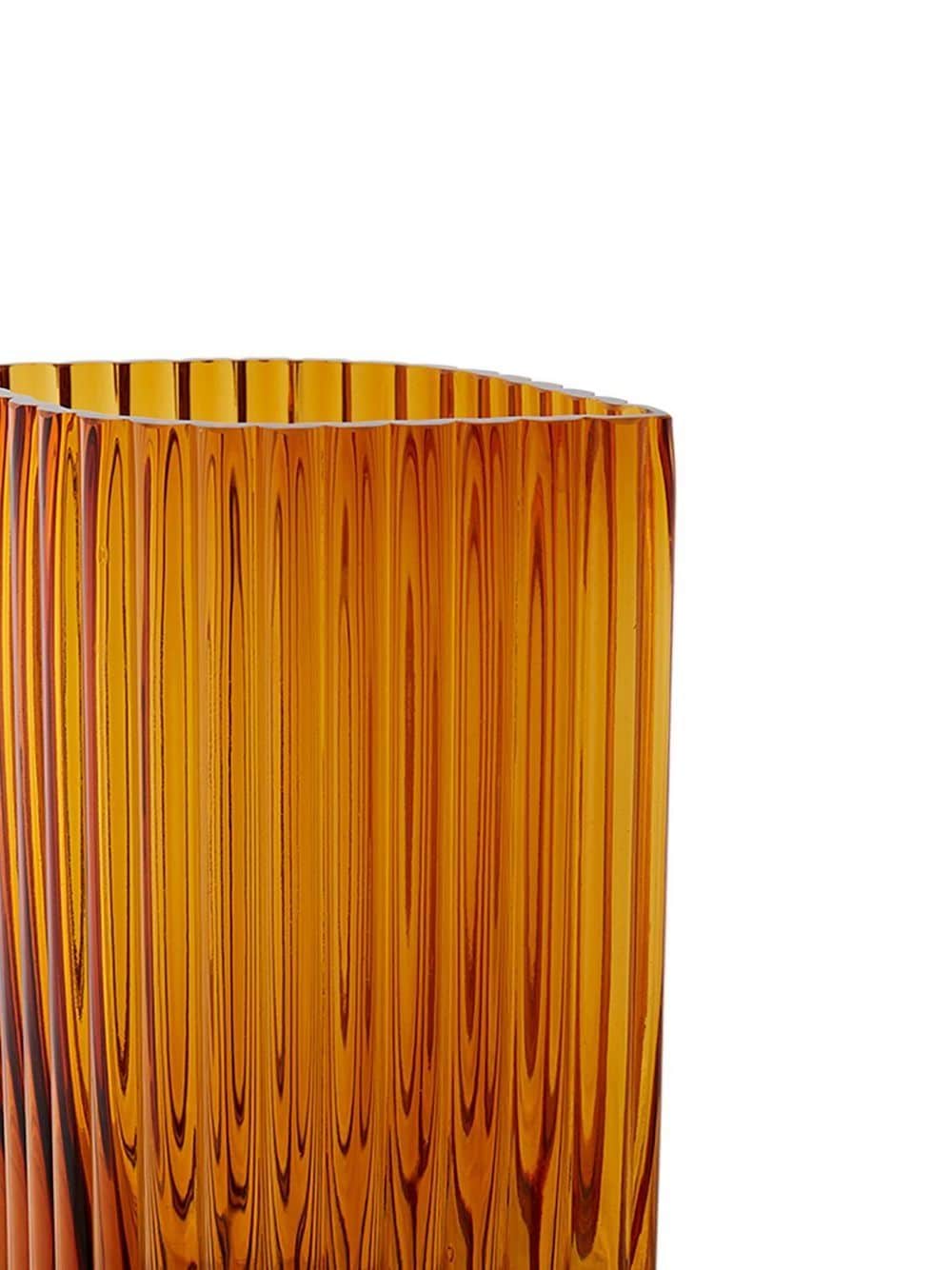 Shop Aytm Folium Tall Glass Vase In Braun