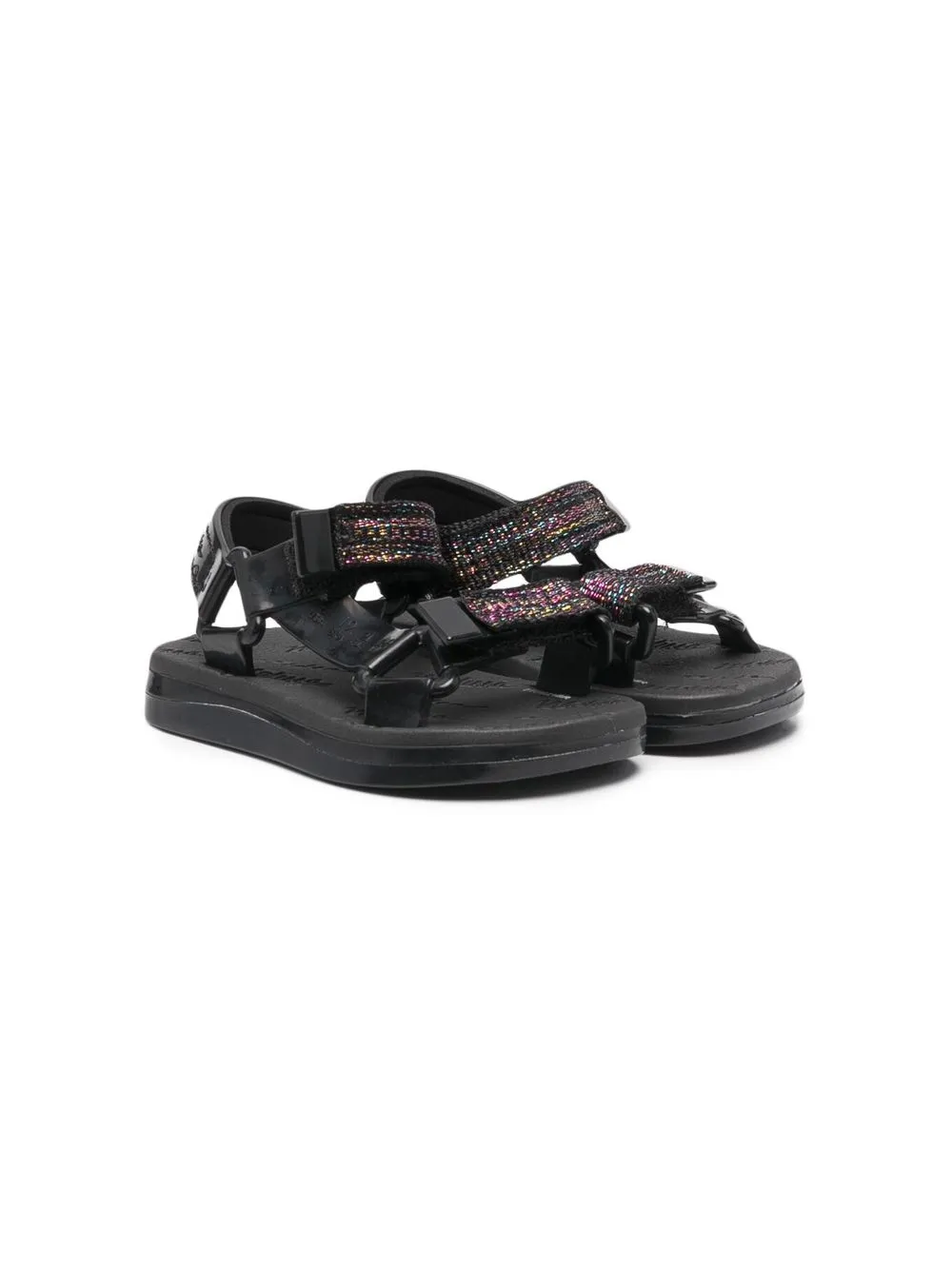 

Mini Melissa sandalias con cierre autoadherente - Negro