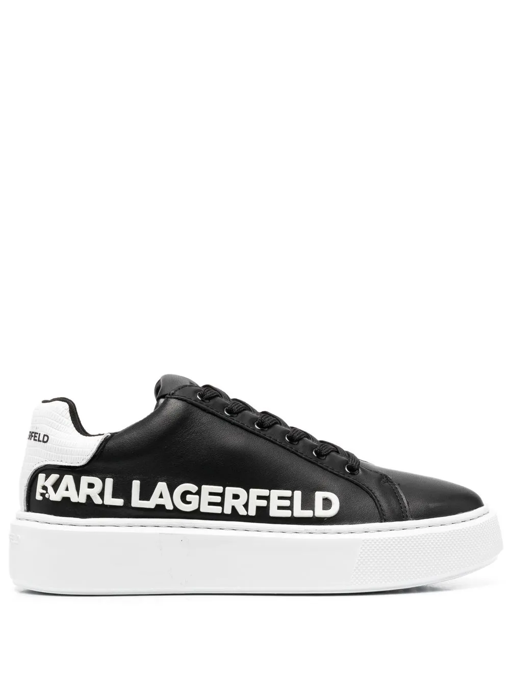 

Karl Lagerfeld tenis bajos con letras del logo - Negro