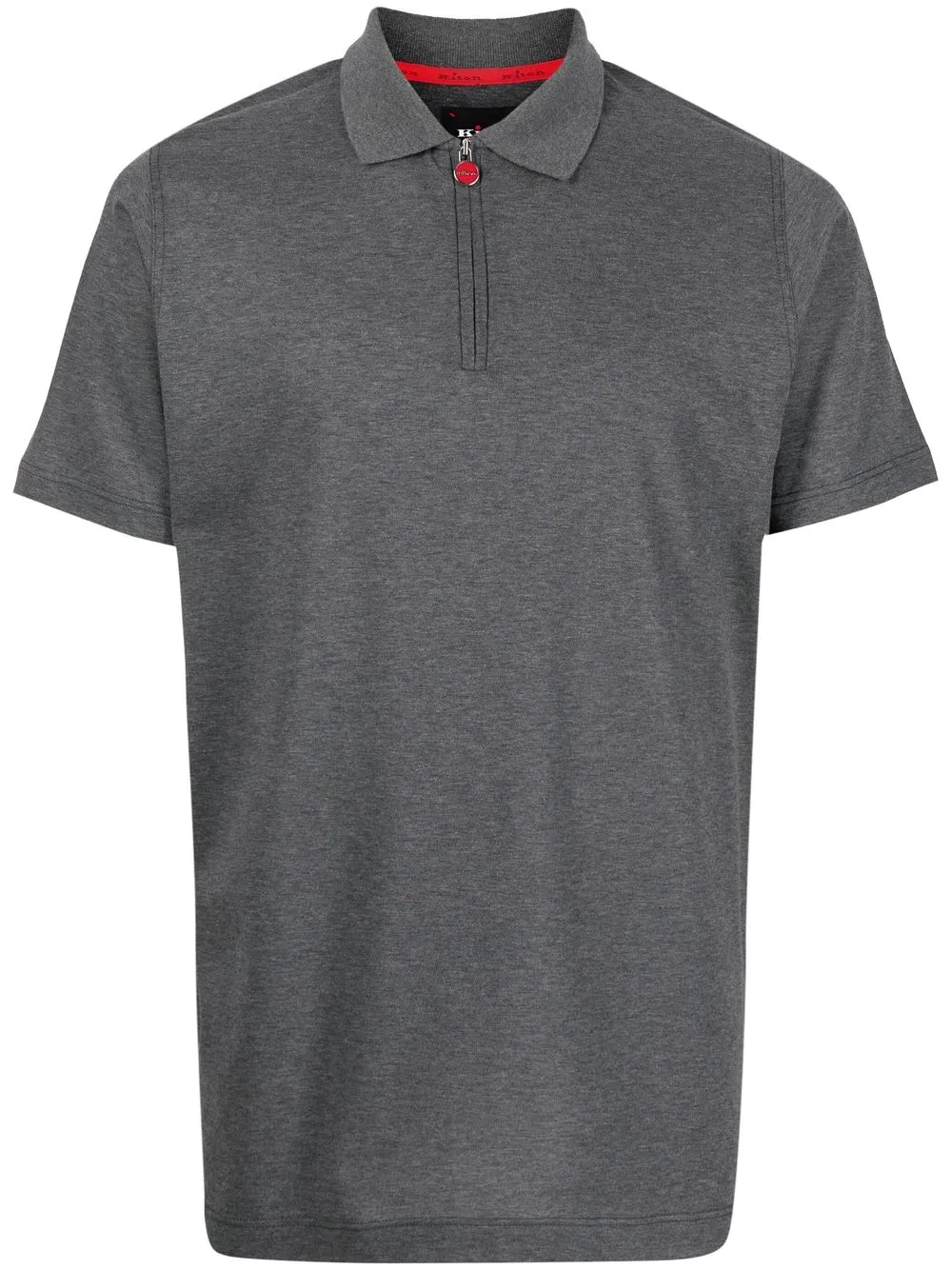 

Kiton playera tipo polo con medio cierre - Gris