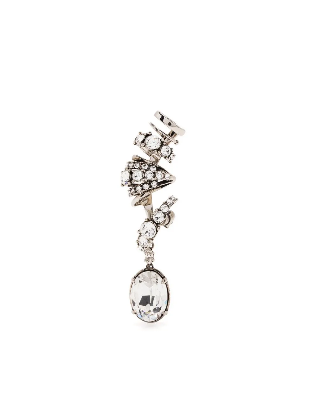 

Alexander McQueen arete ear-cuff con detalles de cristal - Plateado